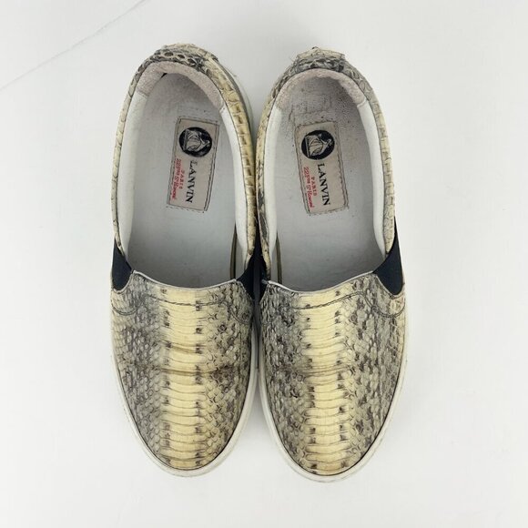 LANVIN Python Luxury Slip-on Sneakers Flats Loafers Round toes Animal szβ 36 - Picture 3 of 14